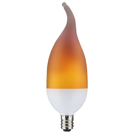 SATCO 2Watt LED Flame Bulb, B11, Candelabra Base, 120 Volts S29807